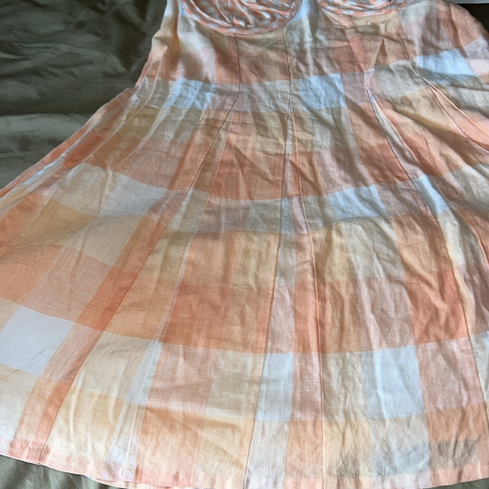 For Love And Lemons Peach Plaid Mini Dress - Picture 6 of 10